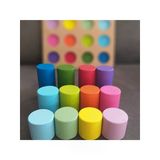 Montessori Eşleştirme Tablalı Silindirler & Eğitici Kartlar - 12 Renk
