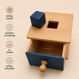 Montessori Gemisi Montessori Çekmeceli Karar Kutusu Küp | Ahşap Toddler Karar Kutusu | İnce Motor ve El-Göz Koordinasyonu Materyali | Toddler Materyal | Ahşap Oyuncak | Okul Öncesi Eğitim Materyali