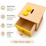 Montessori Gemisi Montessori Çekmeceli Karar Kutusu Pullu | Ahşap Toddler Karar Kutusu | İnce Motor ve El-Göz Koordinasyonu Materyali | Toddler Materyal | Ahşap Oyuncak | Okul Öncesi Eğitim Materyali