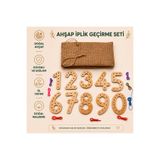 Montessori Gemisi Montessori İp Geçirme Rakamlar Seti | Ahşap İp Geçirme Oyunu | Rakamlar İp Geçirme Materyali | Rakam Öğrenme ve İnce Motor Eğitim Materyali | Ahşap Oyuncak | Okul Öncesi Eğitim Materyali