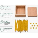Montessori Gemisi Montessori Sequin Tablası 11-99 Boncuk Kutusu | Altın Boncuk Matematik Materyali