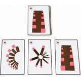 Montessori Gemisi Pembe Kule ve Kahverengi Merdiven İkili Kombinasyon Yönerge Kartları | Montessori Kart Materyali | PVC Eğitim Kartları