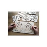 Montessori Kalemli Tablalı Iki El Kas Hareketleri Için Çizgi Çalışma Şablonları