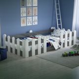 Montessori Karyola Beyaz-Antrasit 90X190 Yatak Uyumlu Oval Kesim Çocuk Yatağı TLP-304 - 90 x 190 cm - Antrasit - Beyaz