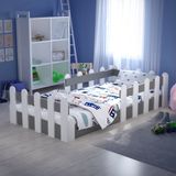 Montessori Karyola Beyaz-Antrasit 90X190 Yatak Uyumlu Oval Kesim Çocuk Yatağı TLP-316 - 90 x 190 cm - Antrasit - Beyaz