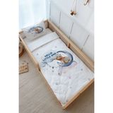 Montessori Nevresim Takımı (100x200) - Pure Baby Serisi - Aya Uzanan Ayı
