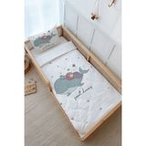 Montessori Nevresim Takımı (100x200) - Pure Baby Serisi - Balina ve Çocuk