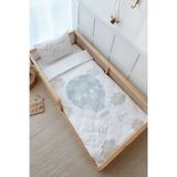 Montessori Nevresim Takımı (100x200) - Pure Baby Serisi - Bulutlu Mavi Hava Balonu