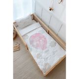 Montessori Nevresim Takımı (100x200) - Pure Baby Serisi - Bulutlu Pembe Hava Balonu