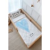 Montessori Nevresim Takımı (100x200) - Pure Baby Serisi - Mavi Romantik Kalp