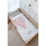 Montessori Nevresim Takımı (100x200) - Pure Baby Serisi - Pembe Romantik Kalp