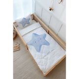Montessori Nevresim Takımı (100x200) - Pure Baby Serisi - Pofuduk Mavi Yıldız