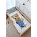Montessori Nevresim Takımı (100x200) - Pure Baby Serisi - Salopetli Ayıcık