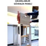 Montessori Öğrenme Kulesi, Çıkarılabilir Güvenlik Parçası ve Ayarlanabilir Yükseklikli Çocuk Öğrenme Kulesi