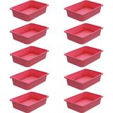 Montessori Oyuncak Dolabı Kutusu Saklama Kutusu 41X30.5X10 Çocuklar Için Aktivite Kutusu 10 Adet - Pembe