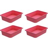 Montessori Oyuncak Dolabı Kutusu Saklama Kutusu 41X30.5X10 Çocuklar Için Aktivite Kutusu 4 Adet - Pembe