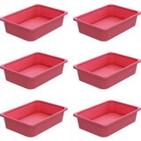 Montessori Oyuncak Dolabı Kutusu Saklama Kutusu 41X30.5X10 Çocuklar Için Aktivite Kutusu 6 Adet - Pembe