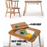 Montessori Remy Sandalye ve Hazneli Aktivite Masası - Bej