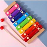 Montessori Renkli 8 Nota 8 Ton Ahşap Ksilofon Selefon Ksilafon Tuşlu Sesli Müzik Aleti