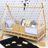 Montessori Yatak Ahşap Karyola Çocuk ve Bebek Beşiği Tren - 90 x 190 cm