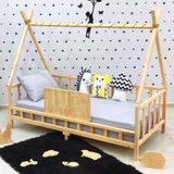 Montessori Yatak Ahşap Karyola Çocuk ve Bebek Beşiği Tren 90X190