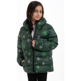 Montland Kız Çocuk Yeşil Içi Polar Su ve Rüzgar Geçirmez Kapüşonlu Cepli Şişme Mont - 11 - 12 Yaş