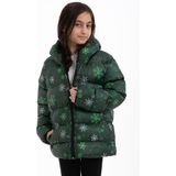 Montland Kız Çocuk Yeşil Içi Polar Su ve Rüzgar Geçirmez Kapüşonlu Cepli Şişme Mont - 9 - 10 Yaş