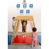 Montoplay Montessori Oyun Parkuru | Salıncak | Kaydırak | Monkeys Bar | Halka Jimmastik | Ip Tırmanma - Krem