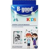 Montreal B-Good Kids Desenli Çocuk Maskesi 10 Adet ( 6 Adet ) - Çok Renkli - Standart
