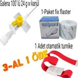 Montreal Sarı Kanül 24G(ANJIKOT), Flaster ve Turnike 3'paket ( 1 Adet )