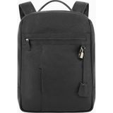 Montroi Premium Grain Leather Siyah Deri Unisex Sırt Çantası