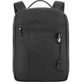 Montroi Premium Grain Leather Siyah Deri Unisex Sırt Çantası