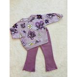 Monvoi Kids Girl Power Baskılı Kız Çocuk 2’li Takım – Sweatshirt ve Ispanyol Paça Pantolon - Lila