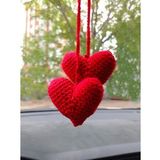 Mony Tasarım Amigurumi Kalp El Emeği Araba Süsü Dikiz Aynası
