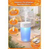 Monyer 350 ml Mini Ultrasonik Buhar Makinesi Beyaz Renkli Işık Özellikli Oda Hava Nemlendirici