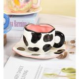 Moo Love Desenli Seramik Kupa & Tabak Seti