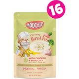 Moochie 16x40 gr Parça Tavuk Etli ve Brokolili Tahılsız Kedi Çorbası