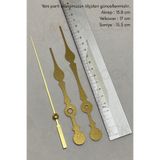 MOOCLOCK Duvar Saati Mekanizması İçin Akrep Yelkovan Saniye seti GOLD 17*13.8 cm
