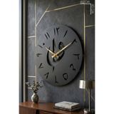 MOOCLOCK Elif-Vav Model Metal Lazer Kesim Akar Sessiz Mekanizmalı Duvar Saati (40*40 cm)