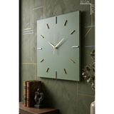 MOOCLOCK Kare Model Dekoratif Metal Akar Sessiz Mekanizmalı Lüks Duvar Saati (40 cm) (Aynalı kadran)