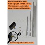 MOOCLOCK Saat Makinası, Akar Sessiz Duvar Saati Mekanizması, 22 MM UZUN şaft, SET (ASKISIZ) UZUN AKREP-YEL.