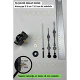 MOOCLOCK Saat Makinesi, Akar Sessiz Duvar Saati Mekanizması, 22 MM şaft, Akrep-Yelkovan-Saniye-(ASKILI)