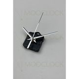 MOOCLOCK Saat Mekanizması, Akar Sessiz Duvar Saati Mekanizma, 14 mm Şaft, Akrep-Yelkovan-Saniye-(Askılı)Kısa - Gümüş - 30 x 30
