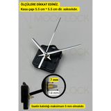 MOOCLOCK Saat Mekanizması, Akar SESSİZ Duvar Saati Mekanizma, 14 Mm şaft, Akrep-Yelkovan-Saniye-(Askılı)KISA