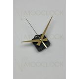 MOOCLOCK Saat Mekanizması, Akar Sessiz Duvar Saati Mekanizması, 14 mm Şaft, Akrep-Yelkovan-Saniye-(Askılı) - Rose - Gold - 50 x 50