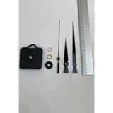 Mooclock Saat Mekanizması, Akar Sessiz Duvar Saati Mekanizması, 14 mm Şaft, Akrep-Yelkovan-Saniye-(Askısız) - Siyah - 50 x 50