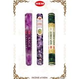 Mood Agenda Hem 3'lü Set 60 Adet Adaçayı,lavanta,yağmur Ormanı Aromalı Çubuk Tütsü - Sage,levander,rain Forest