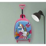 Mood Agenda Kız Çocuk Anaokulu Çantası Unicorn Pony At 5d Baskılı Çekçekli Tekerli 3-6 Yaş Okul Sırt Çantası - Renkli