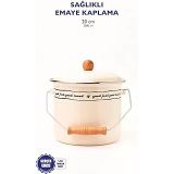 Mood Ahşap Detaylı Emaye Yoğurt/Bakliyat Bakracı(20Cm-3 Litre-Tüm Ocaklarla Uyumlu)