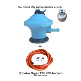 MOOD CLASS 12kg şişman aygaz ev tüpü tüp gaz regülatörü 2mt hortum dedantör tüp başığı set takım